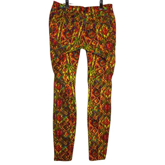 Vintage Princess Vera Wang Born to Rule Pixel Pattern Design Jeans Size 0 - Picture 2 of 3